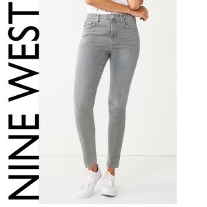 NINE WEST Nassau Gray Curvy High Rise/Waisted Super Skinny Jeans